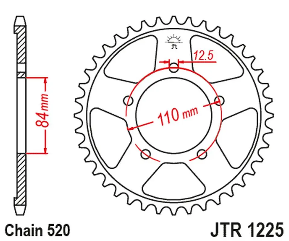 JT rozeta 4734 41 HONDA CB 500X '18-'23, CB500F '22'-23, CBR 500R '22-'23 (473441JT) (JT rozeta 4734 41 HONDA CB 500X '18-'23, CB500F '22'-23, CBR)