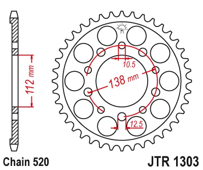 JT řetězové kolečko zadní 4384 43 HONDA CBR 600 '91-'98, CBR 600 '11-'14, CBR 900 RR FIREBLADE '93-'98 (JJTR1303.43) (ŘETĚZ 520) ( )