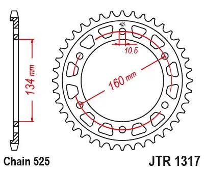 JT rozeta 4405 40 HONDA CBR 1000RR 17-23 (SC77), CBR 1000SP 17-19 (JTR1317.40) (JT rozeta 4405 40 HONDA CBR 1000RR 17-23 (SC77), CBR 1000SP 17-19)