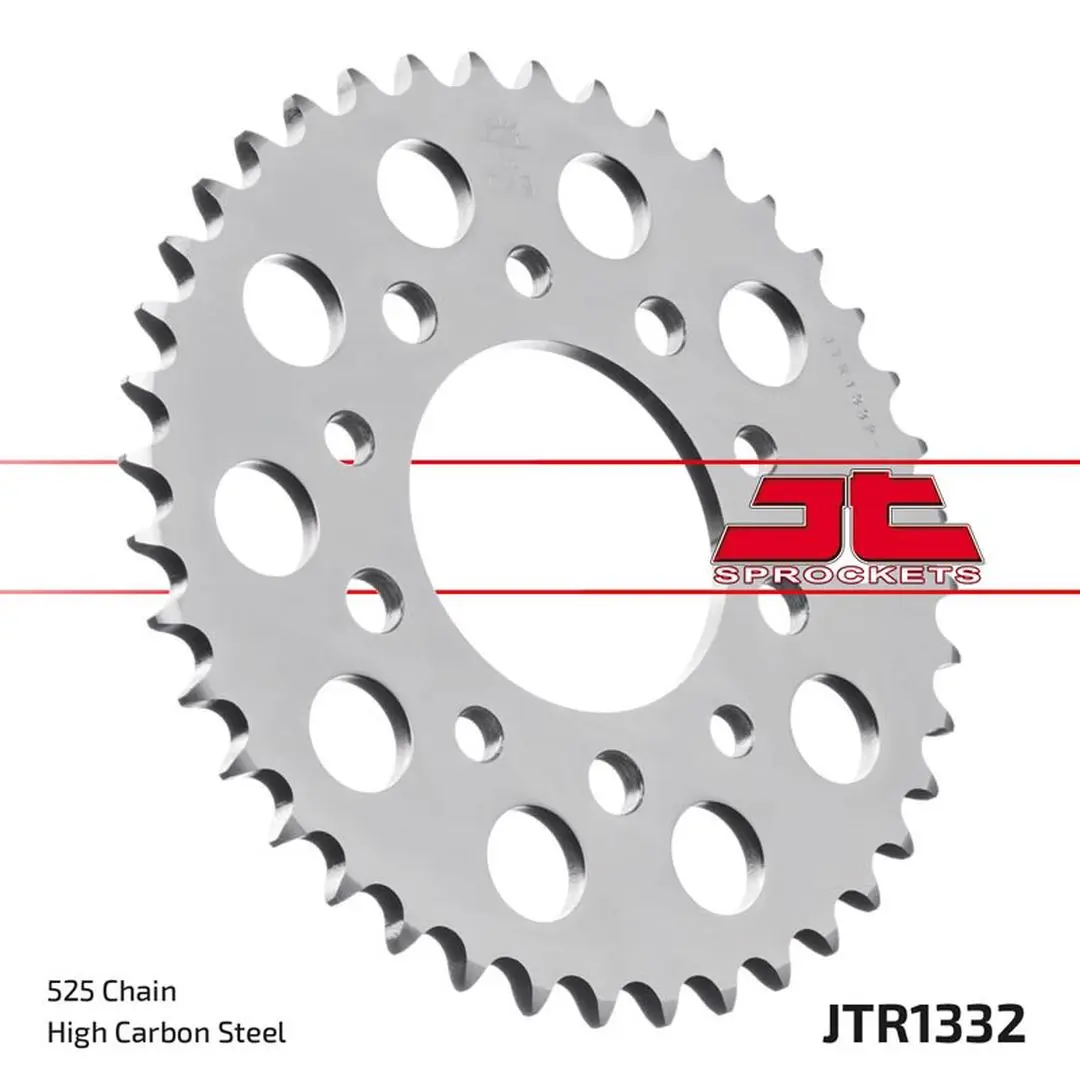 JT zadní řetězové kolo 4350 42 HONDA CB400, TRIUMPH 800 AMERICA,SPEEDMASTER 03-06, 865 AMERICA 07-15 (435042JT) (řetěz 525) barva stříbrná (JT zadní)