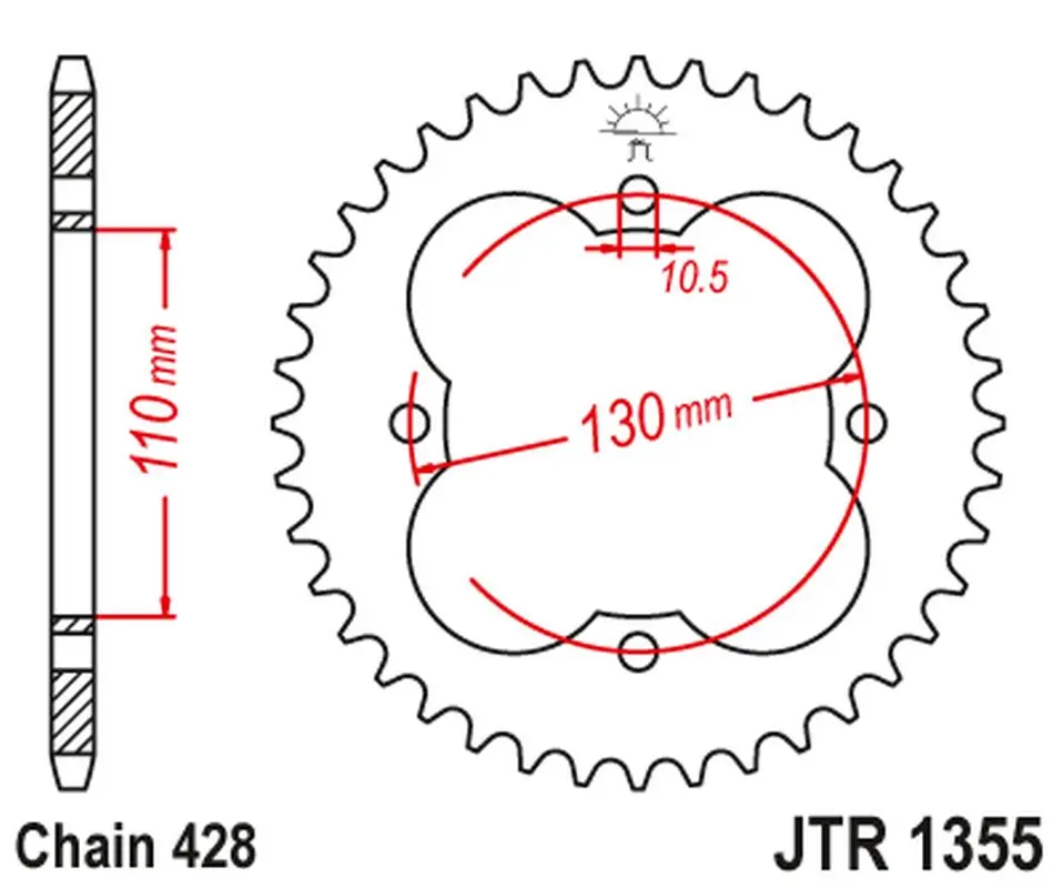 JT rozeta zadní 4355 50 HONDA TRX 90 93-19, TRX 125 87-88 (435550JT) ( )