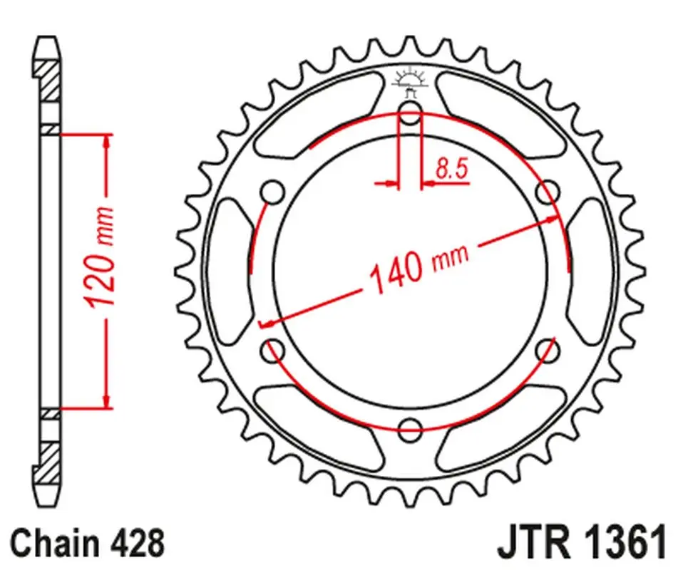 JT rozeta zadní 260 50 HONDA XLR 250 BAJA 88-94 (26050JT) ( )