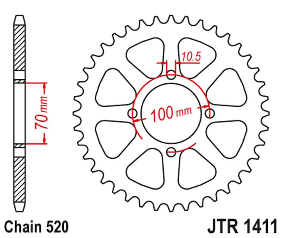 JT rozeta zadní 4465 50 KAWASAKI KLT 200/250 82-85 (446550JT) ( )
