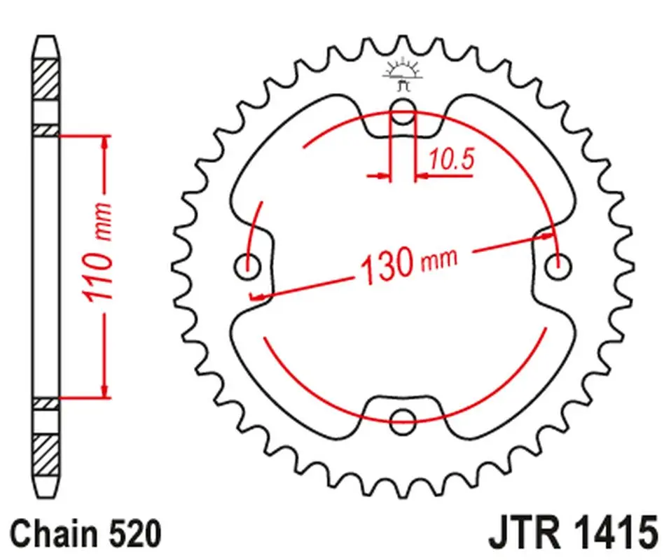JT rozeta zadní 4303 37 KAWASAKI KSF 450 (KFX 450) 08-14 (ATV) (430337JT) ( )