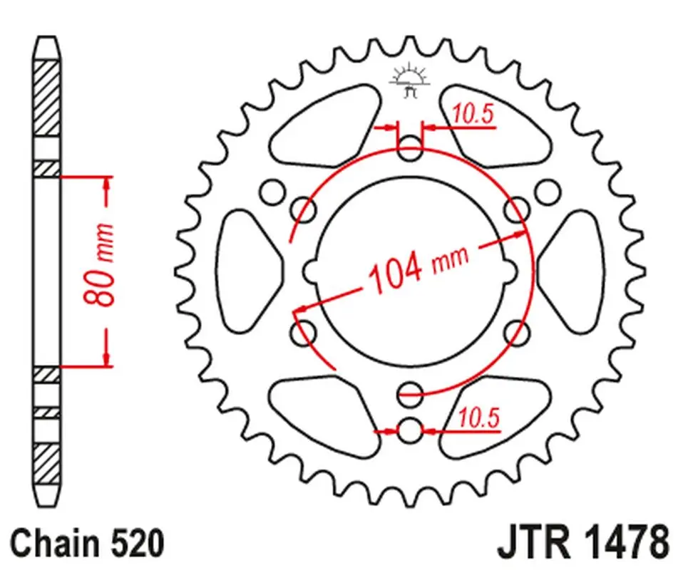 JT rozeta zadní 4578 30 POLARIS 250 CYCLONE/TRAIL BLAZER (457830JT) ( )