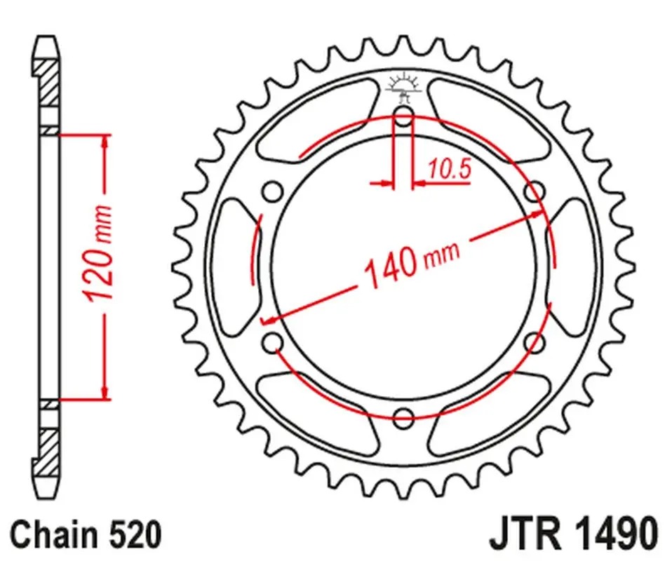 JT rozeta zadní 475 42 KAWASAKI KLR 250 84-05 (47542JT) ( )