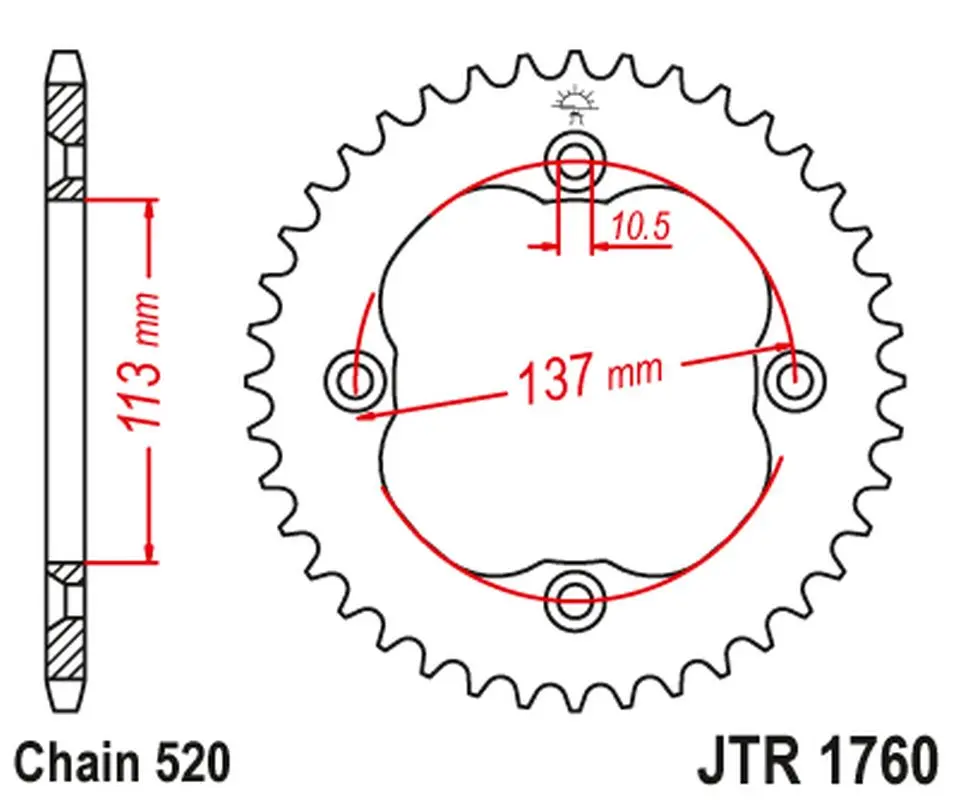 JT rozeta zadní 4509 35 SUZUKI LTZ 400 09-12 (LT-Z), LTR 450 06-10 (LT-R) (450935JT) (JT rozeta zadní 4509 35 SUZUKI LTZ 400 09-12 (LT-Z), LTR 450)