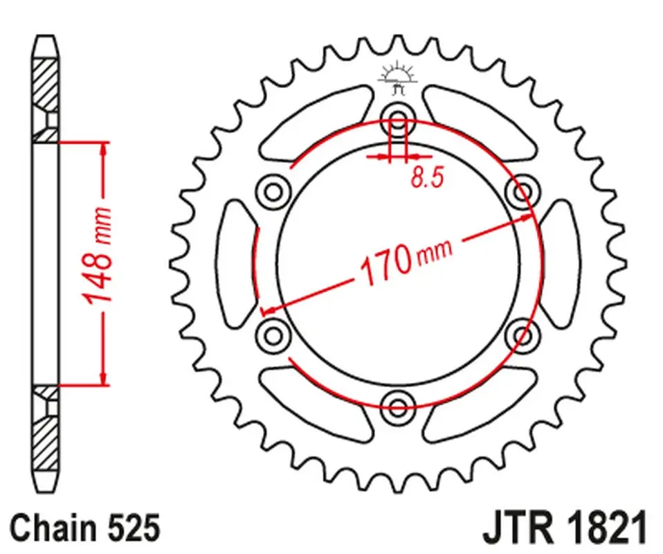 JT zadní řetězové kolečko 804 47 SUZUKI DR 800 BIG '94' (80447JT) (řetěz 525) (JT zadní řetězové kolečko 804 47 SUZUKI DR 800 BIG '94' (80447JT))