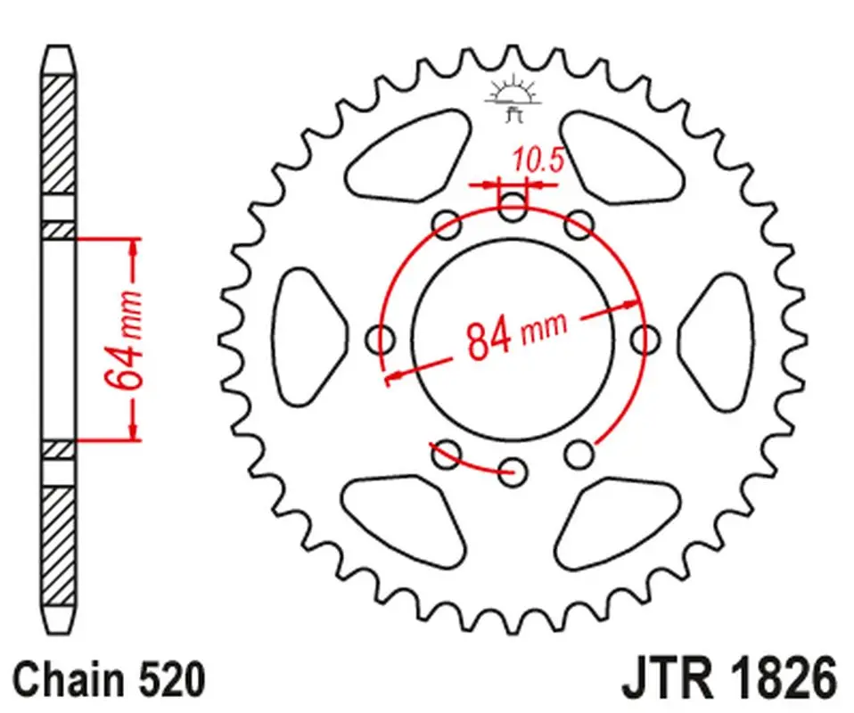 JT rozeta 4302 46 SUZUKI VAN VAN RV 200 '16-'19 (430246JT) (JT rozeta 4302 46 SUZUKI VAN VAN RV 200 '16-'19 (430246JT))