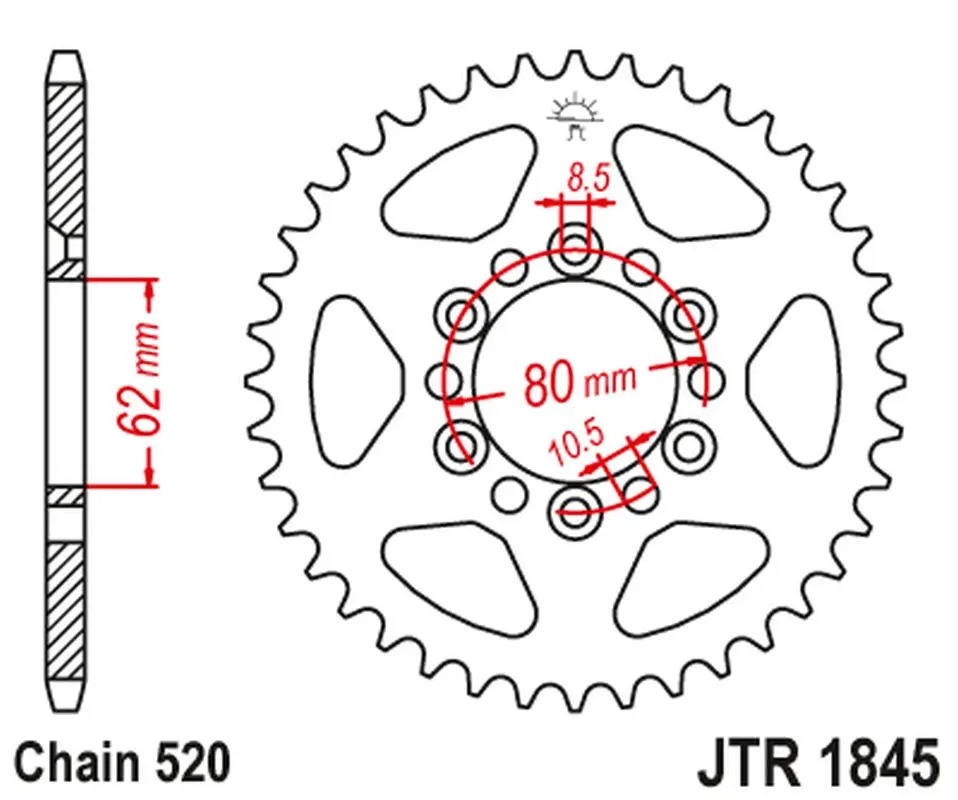 JT zadní řetězové kolečko 4324 37 YAMAHA TDR 125 '93-'99 (432437JT) (řetěz 428) ( )