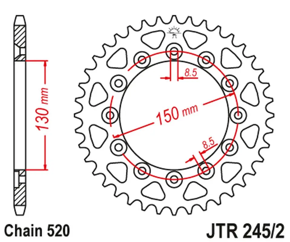 JT zadní řetězové kolečko 270 51 YAMAHA YZ/YZF/WRF '99-'24 (27051JT) (JT zadní řetězové kolečko 270 51 YAMAHA YZ/YZF/WRF '99-'24 (27051JT))