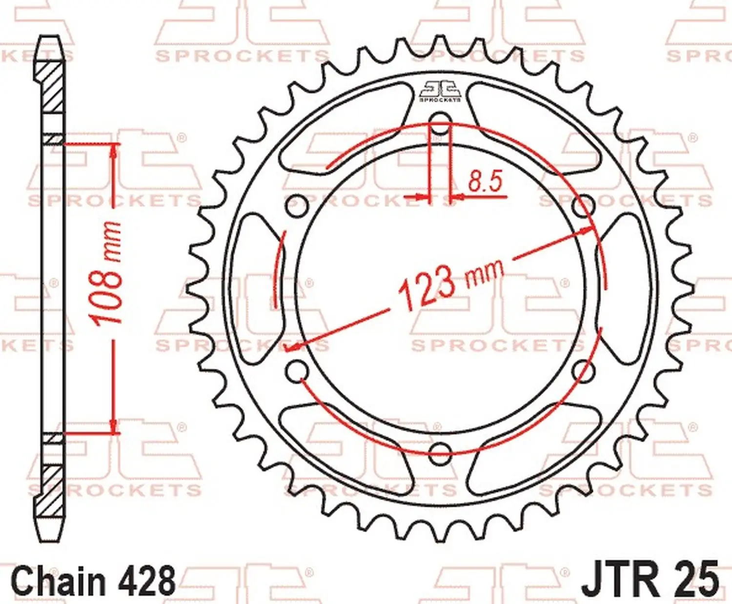 JT rozeta 4606 58 APRILIA RS 125 / REPLICA / TUONO 125 '21-'23 (460658JT) (JT rozeta 4606 58 APRILIA RS 125 / REPLICA / TUONO 125 '21-'23 (460658JT))