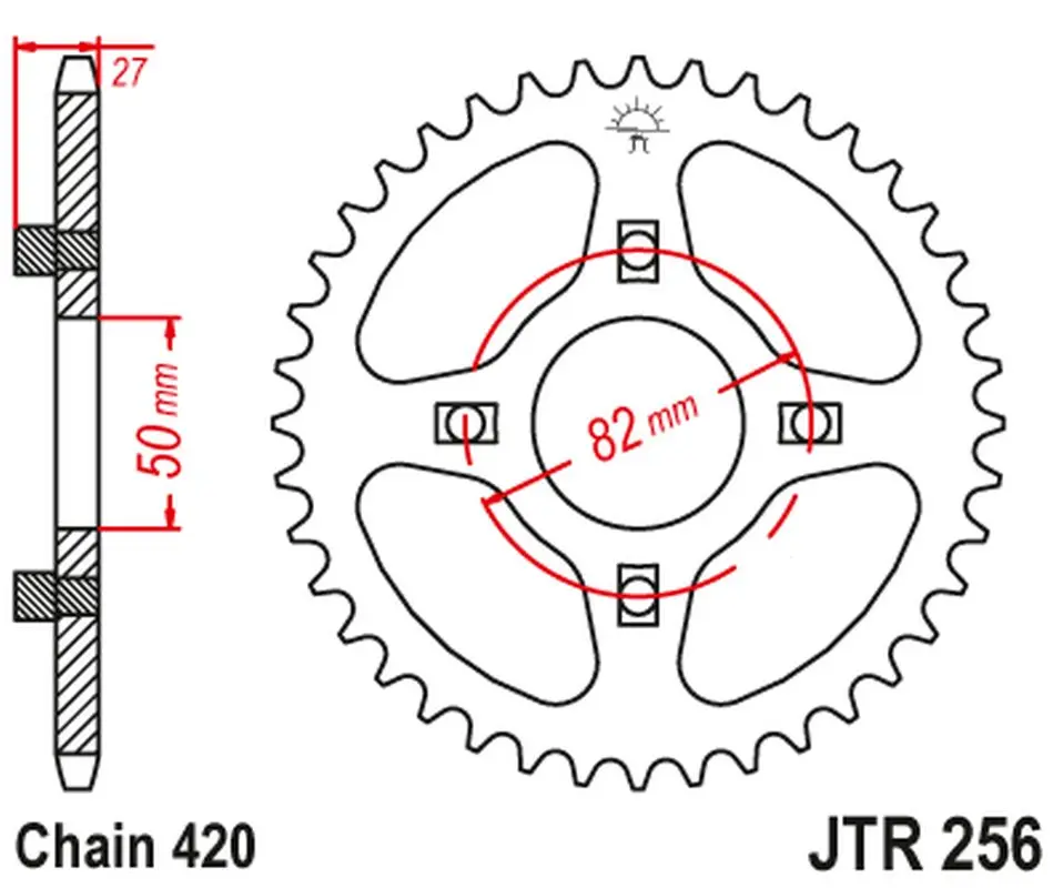 JT zadní řetězové kolečko 261 42 HONDA ATC/TRX 70 '82-87' XL/XR 75/80 '74-84' (26142JT) (JT zadní řetězové kolečko 261 42 HONDA ATC/TRX 70 '82-87')