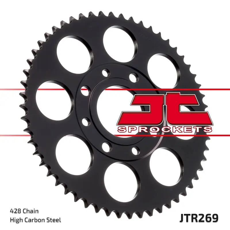 JT řetězové kolo zadní 269 42 HONDA CG 125 '02-'05, CM 125 '82-'97, CB 125T '82-'88, DAELIM VC 125 '96-'99 (26942JT) (řetěz 428) (JT řetězové kolo)