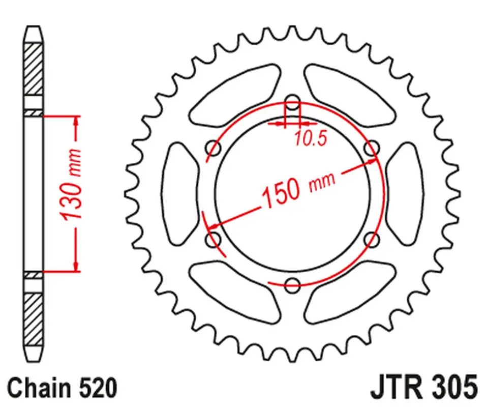 JT rozeta 236 46 HONDA NX 650 '95-'01, YAMAHA XJ 6 '09-'15 (23646JTZBK) - podívejte se také na 430946 (23646JTZBK) barva černá (JT rozeta 236 46)