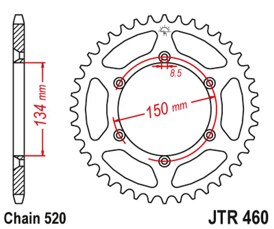 JT zadní řetězové kolečko 489 42 KAWASAKI KX/KXF `84-20 (48942JT) (řetěz 520) (JT zadní řetězové kolečko 489 42 KAWASAKI KX/KXF `84-20 (48942JT))