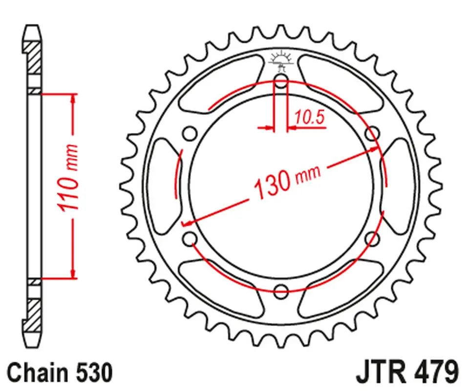 JT řetězové kolo zadní 241 46 YAMAHA FZ6 '04-'09 (24146JTZBK) (ŘETĚZ 530) barva černá (JT řetězové kolo zadní 241 46 YAMAHA FZ6 '04-'09 (24146JTZBK))