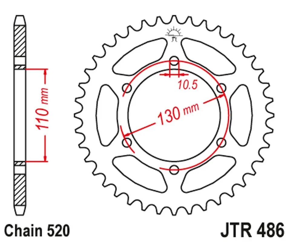 JT zadní řetězové kolečko 504 42 KAWASAKI EX300 NINJA '13-'17 (50442JT) (řetěz 520) černé ( )