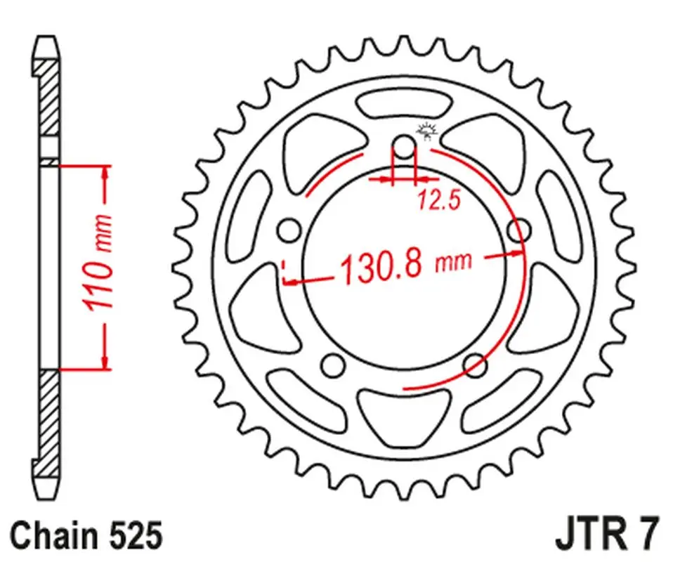 JT zadní řetězové kolečko 4585 46 BMW S 1000 RR '09-'11 (458546JT) (řetěz 525) černé ( )