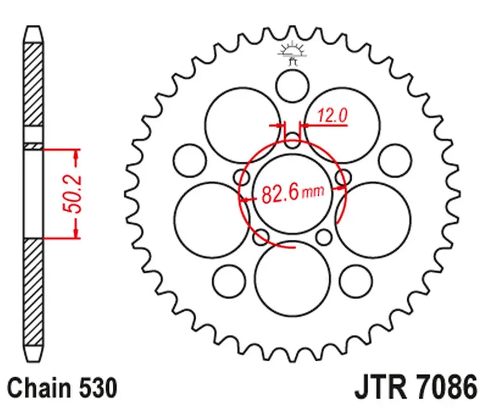 JT řetězové kolečko zadní HARLEY DAVIDSON XLH 883/1200 SPORTSTER (86-92) (řetěz 530) (JT řetězové kolečko zadní HARLEY DAVIDSON XLH 883/1200)