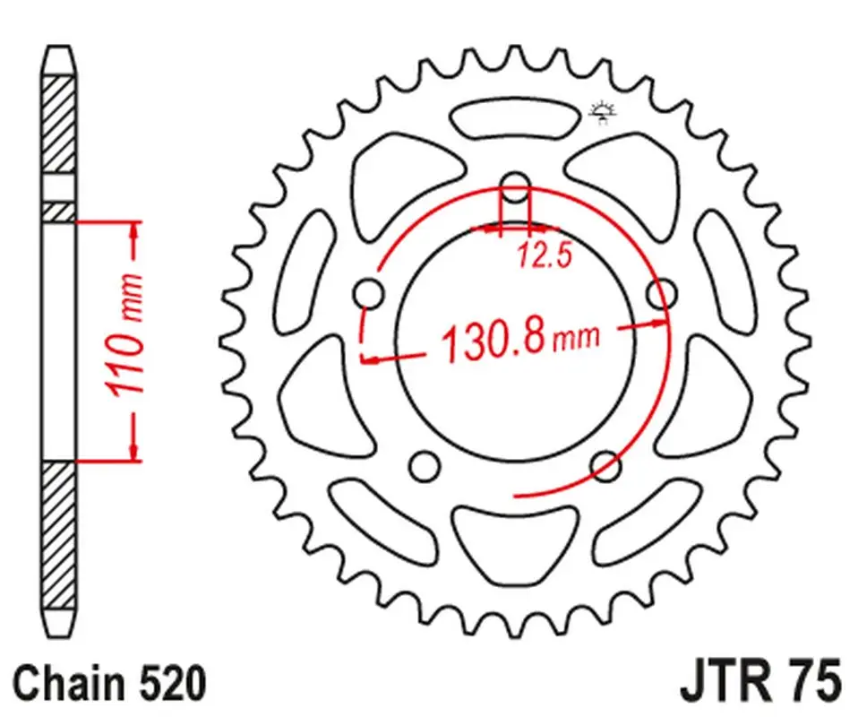 JT zadní řetězové kolečko 4586 42 BMW S 1000 RR '09-20' (458642JT) (řetěz 520) konverze (JT zadní řetězové kolečko 4586 42 BMW S 1000 RR '09-20')