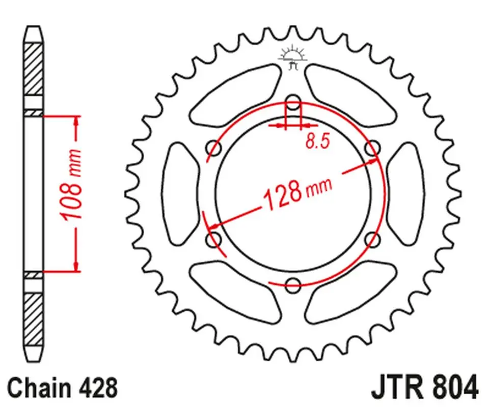 JT zadní řetězové kolečko 902 42 SUZUKI TS 100/125 '82-84, DR 100 '83-90 (90242JT) (JT zadní řetězové kolečko 902 42 SUZUKI TS 100/125 '82-84, DR 100)