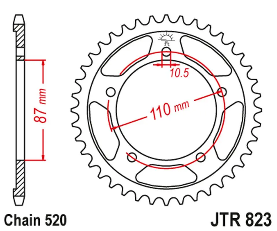 JT zadní řetězové kolečko 795 41 SUZUKI GS 400E, (STD.-1) SV 400 (STD. -4) (79541JT) (ŘETĚZ 520) NA OBJEDNÁVKU ( )