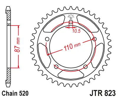 JT řetězové kolo zadní 795 47 SUZUKI DL 250 V-STROM '17-19, SFV 650 GLADIUS '09-14 (+1) (79547JT) (JT řetězové kolo zadní 795 47 SUZUKI DL 250)
