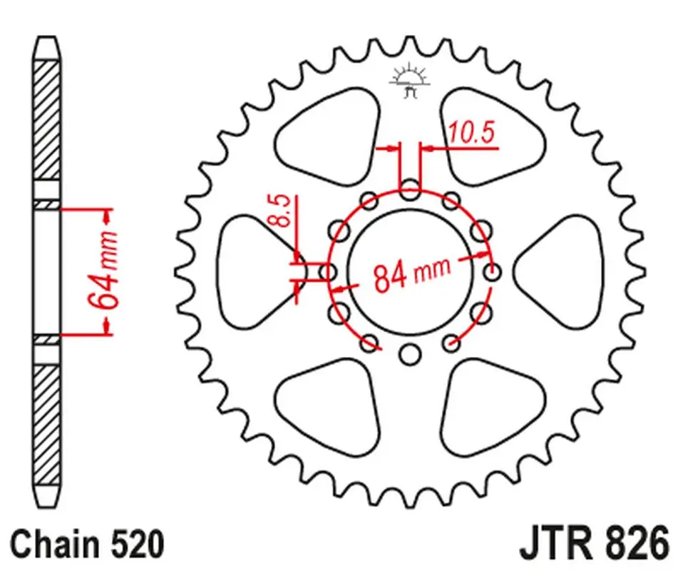 JT zadní řetězové kolečko 819 47 SUZUKI GSX 250 '82-84 (81947JT) (ŘETĚZ 520) (JT zadní řetězové kolečko 819 47 SUZUKI GSX 250 '82-84 (81947JT) (ŘETĚZ)