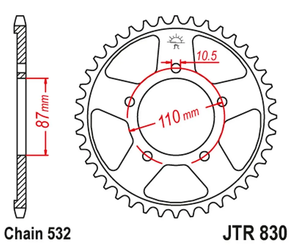 JT zadní řetězové kolečko 821 46 SUZUKI GSX-R 1100 '86-88 (82146JT) (ŘETĚZ 532) (JT zadní řetězové kolečko 821 46 SUZUKI GSX-R 1100 '86-88 (82146JT))