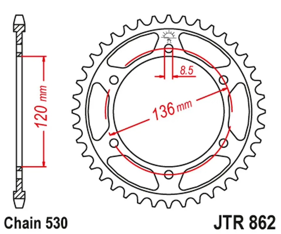 Zadní ozubené kolo JT Sprockets JTR862.46 (Zadní ozubené kolo JT Sprockets JTR862.46)