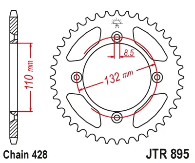 JT řetězové kolečko zadní 4486 49 KTM SX 85 '04-'24, 105 XC '07-'11 (448649JTZBK)* barva černá (JT řetězové kolečko zadní 4486 49 KTM SX 85 '04-'24,)