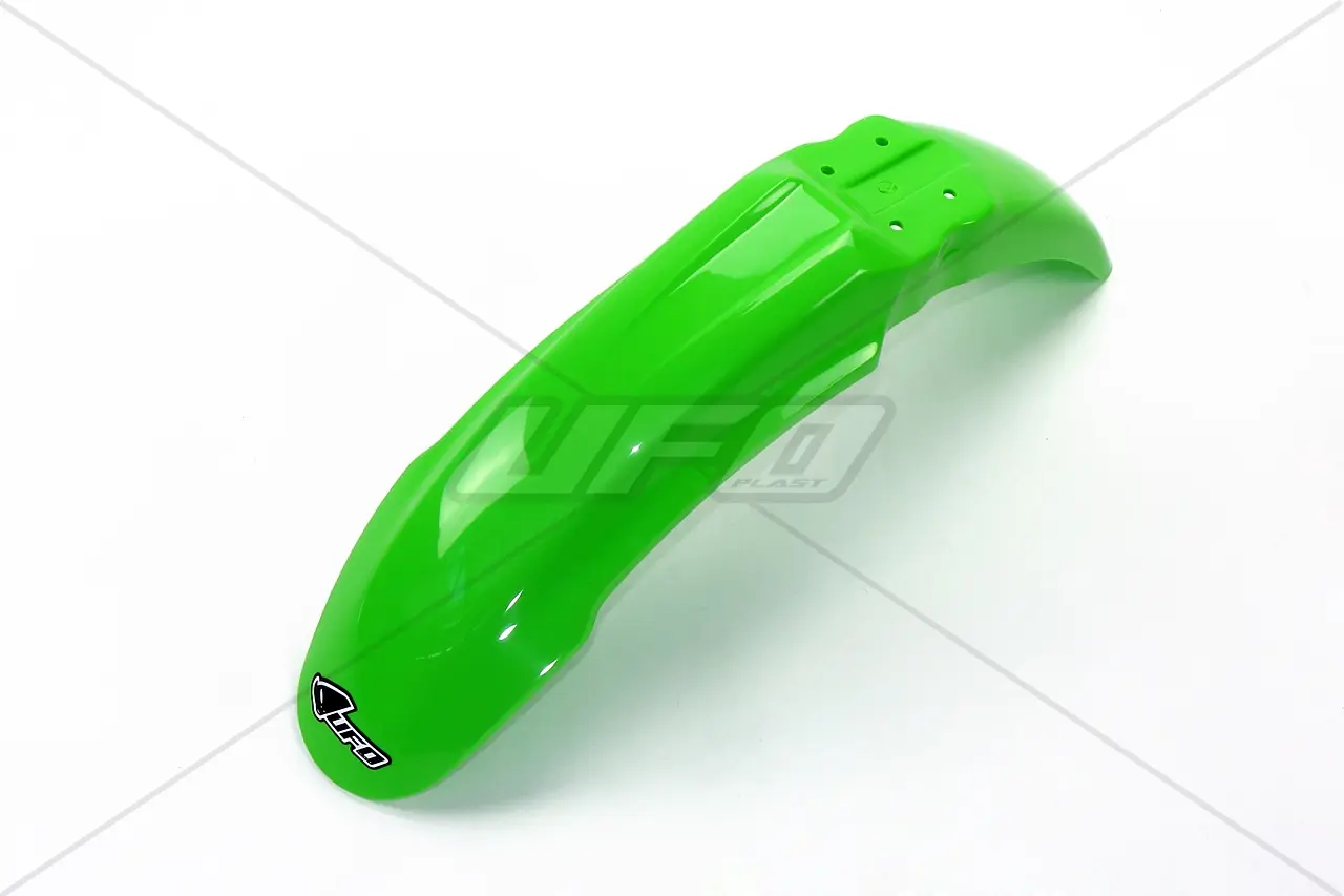 UFO přední blatník KAWASAKI KX 125/250 03-08, KXF 250 04-08, KXF 450 06-08, KLX 450R 07-23 barva zelená - nahrazuje KA03753026 (UFO přední blatník)