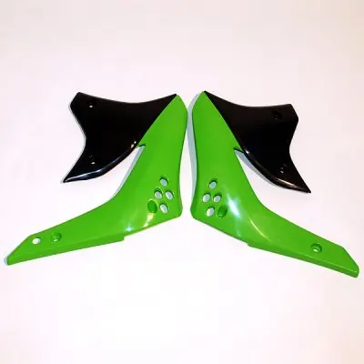 UFO kryty chladiče KAWASAKI KXF 450 06-08, barva zelená/černá (UFO kryty chladiče KAWASAKI KXF 450 06-08, barva zelená/černá)