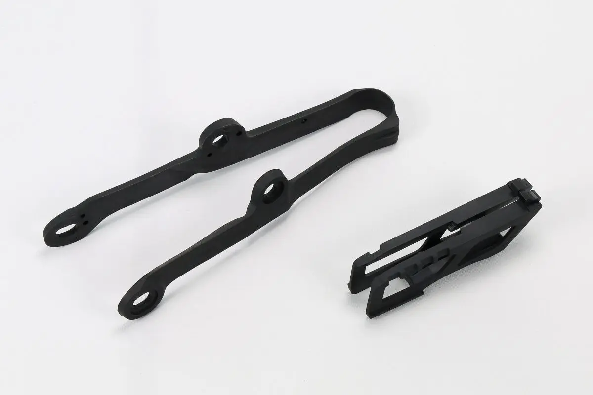 UFO komplet kluzák + vodítko řetězu KAWASAKI KXF 250 09-16, KXF 450 09-15, barva černá (UFO komplet kluzák + vodítko řetězu KAWASAKI KXF 250 09-16,)