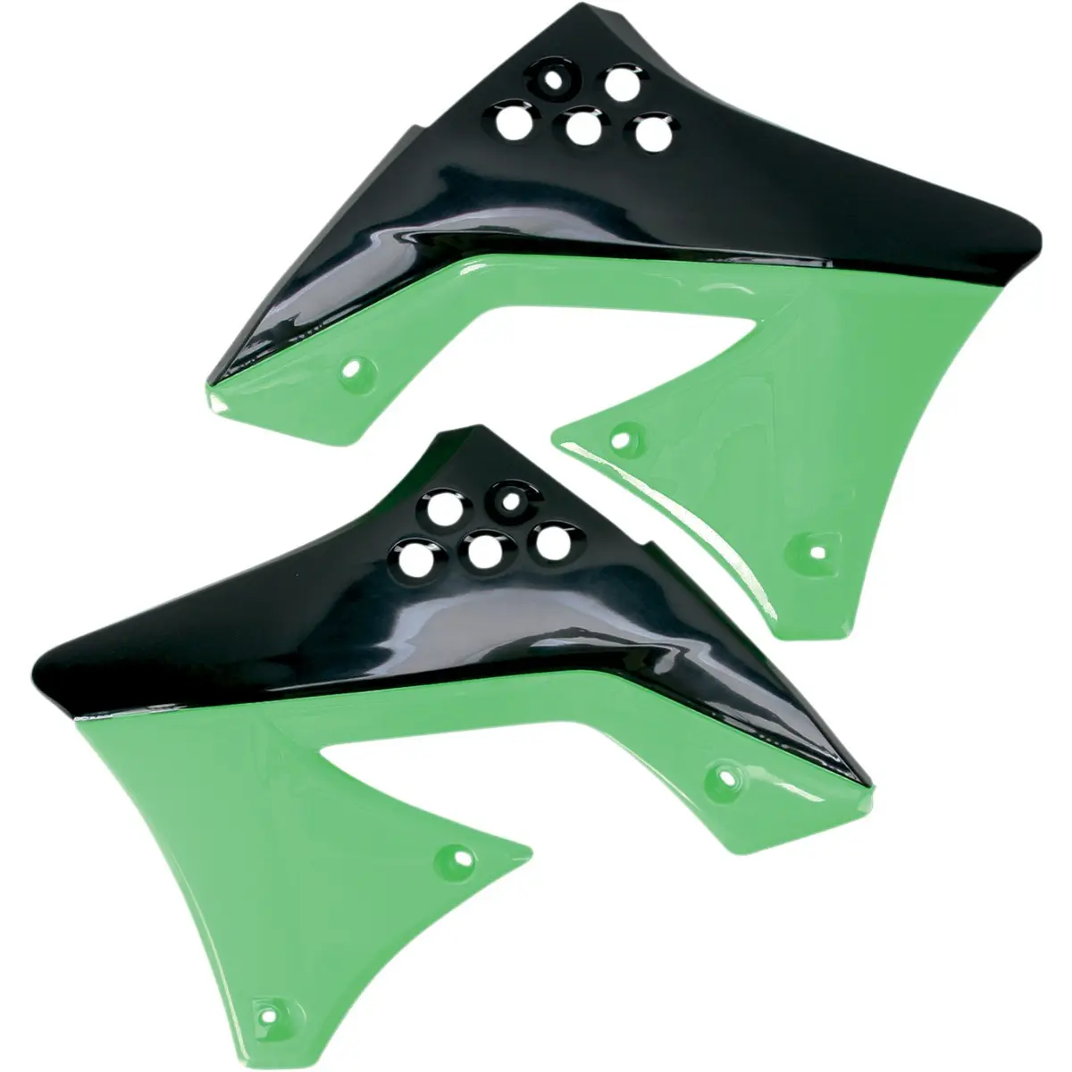 UFO kryty chladiče KAWASAKI KXF 250 09-11 barva OEM (černá/zelená) (UFO kryty chladiče KAWASAKI KXF 250 09-11 barva OEM (černá/zelená))