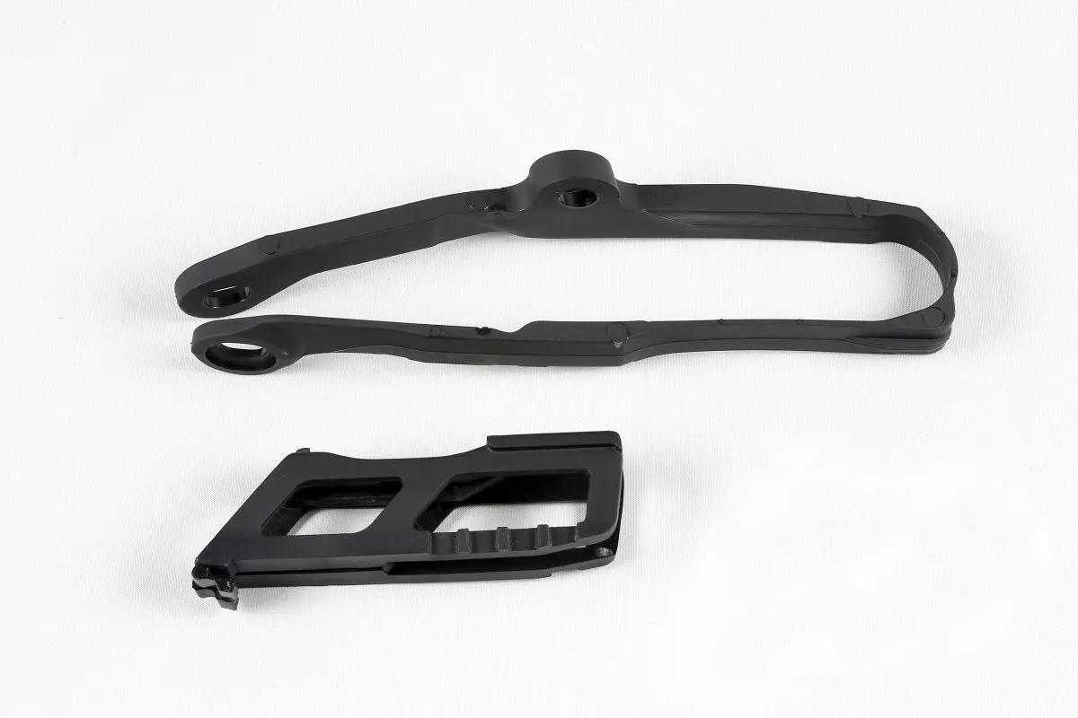 UFO komplet kluzák + vodítko řetězu KAWASAKI KXF 250 17-20, KXF 450 16-18, barva černá (UFO komplet kluzák + vodítko řetězu KAWASAKI KXF 250 17-20,)