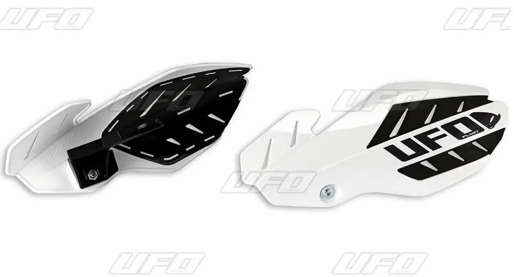 UFO kryty páček FLAME KAWASAKI KXF 250/450 13-17, barva bílá/černá (s upevněním) - nahrazený PM01652041 + PM01678 (UFO kryty páček FLAME KAWASAKI KXF)