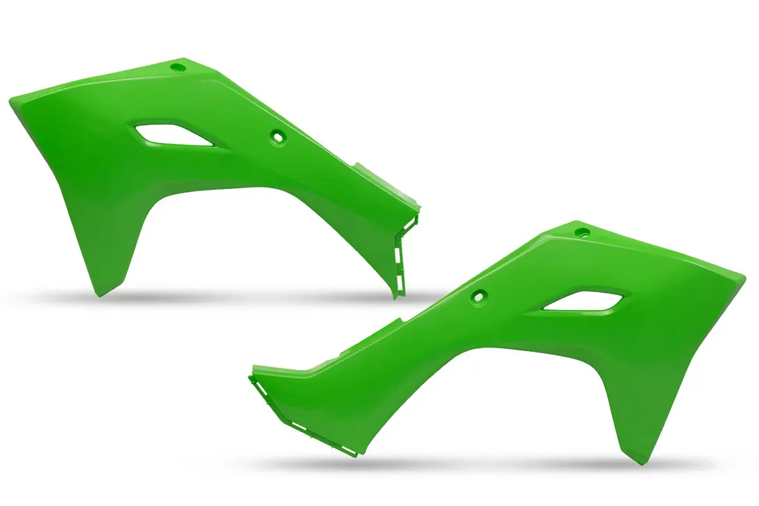 UFO kryty chladiče KAWASAKI KXF 250 25-26, KXF 450 24-26 barva zelená (UFO kryty chladiče KAWASAKI KXF 250 25-26, KXF 450 24-26 barva zelená)