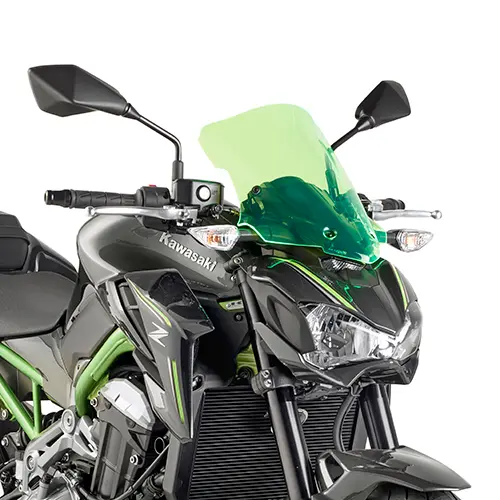 KAPPA plexi KAWASAKI Z 900 (17-18) 37 X 32 cm LIME s osvětlenými okraji s upevněním (KAPPA plexi KAWASAKI Z 900 (17-18) 37 X 32 cm LIME s osvětlenými)