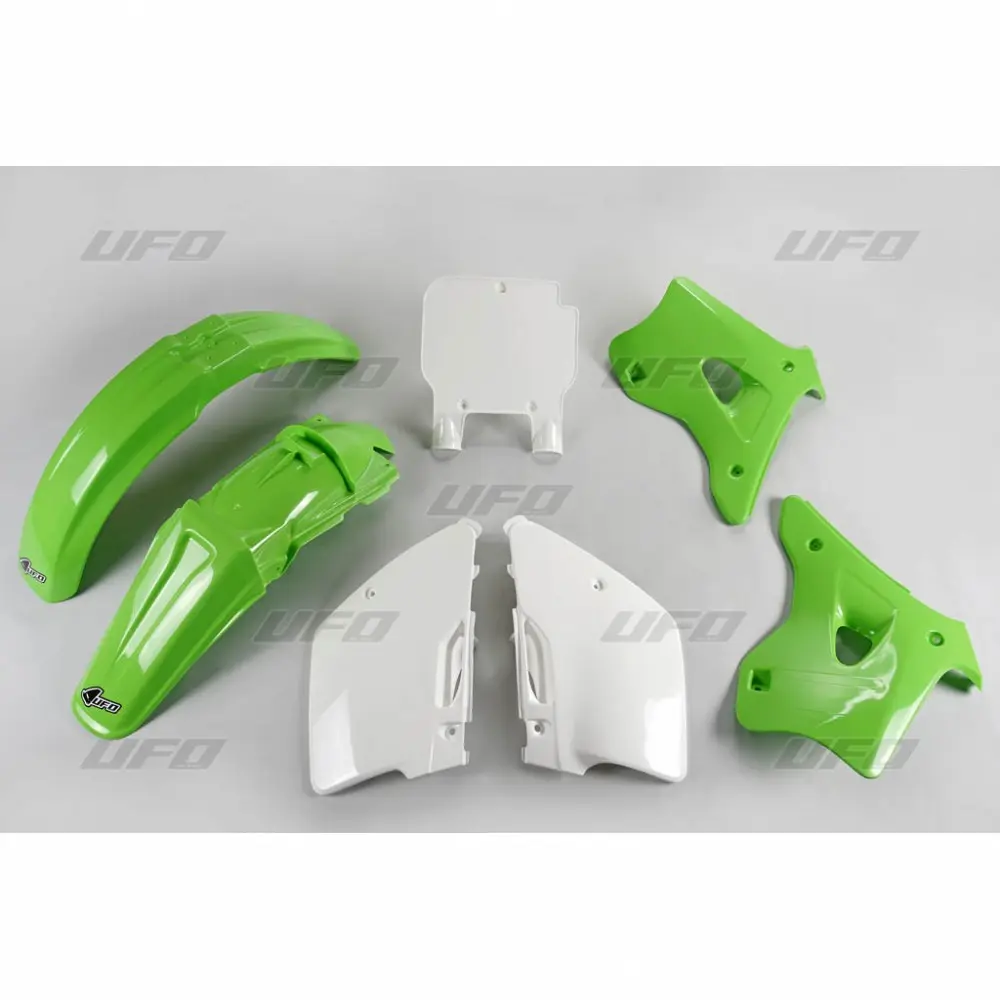 UFO kompletní sada plastů KAWASAKI KX 125 / 250 94-95 barva OEM (zelená/bílá) (KA193E999) (UFO kompletní sada plastů KAWASAKI KX 125 / 250 94-95)