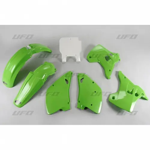 UFO kompletní sada plastů KAWASAKI KX 125 / 250 92 barva OEM (zelená/bílá) (KA195E999) ( )