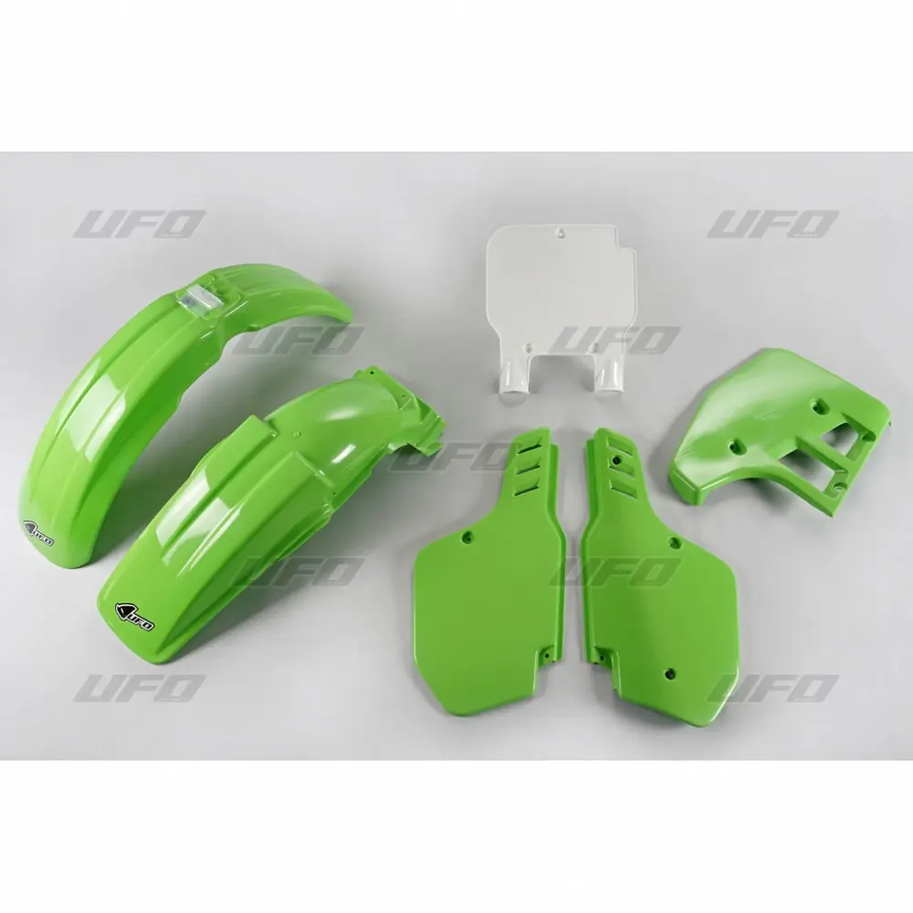UFO kompletní sada plastů KAWASAKI KX 125 89, barva OEM (zelená/bílá) (KA197E999) (UFO kompletní sada plastů KAWASAKI KX 125 89, barva OEM)