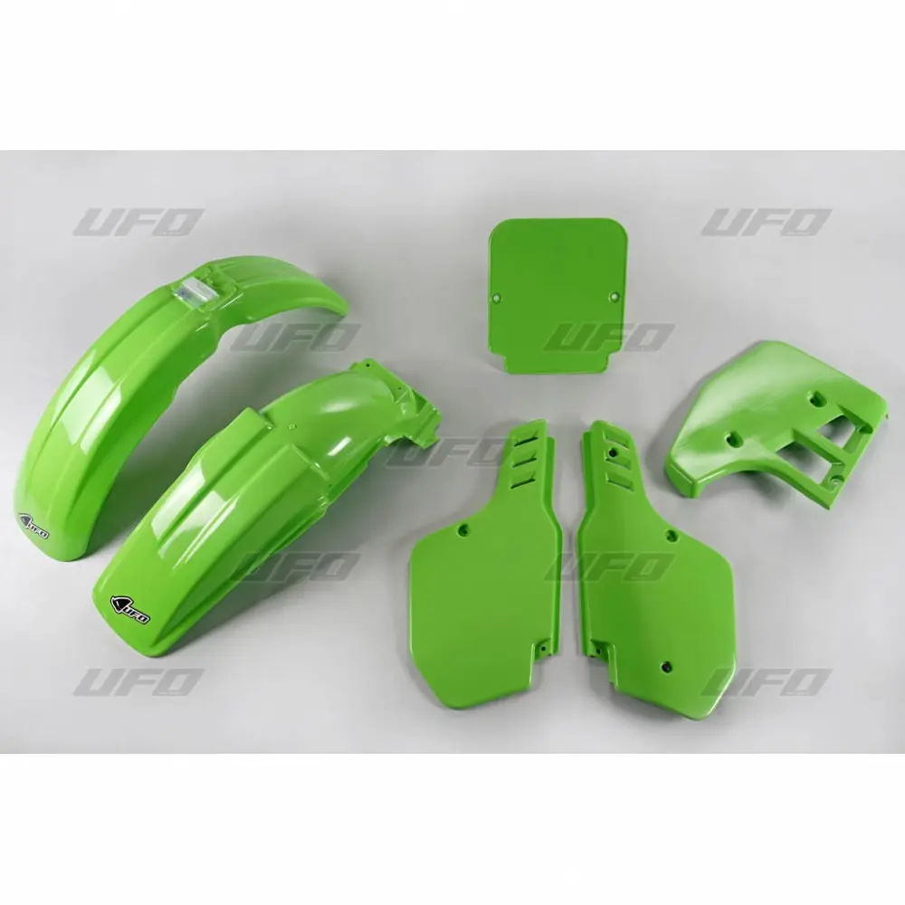 UFO kompletní sada plastů KAWASAKI KX 125 88, barva zelená (KA198E026) (UFO kompletní sada plastů KAWASAKI KX 125 88, barva zelená (KA198E026))