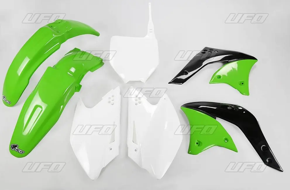 UFO kompletní sada plastů KAWASAKI KXF 250 04-06, barva OEM (zelená/bílá) (KA204E999) ( )