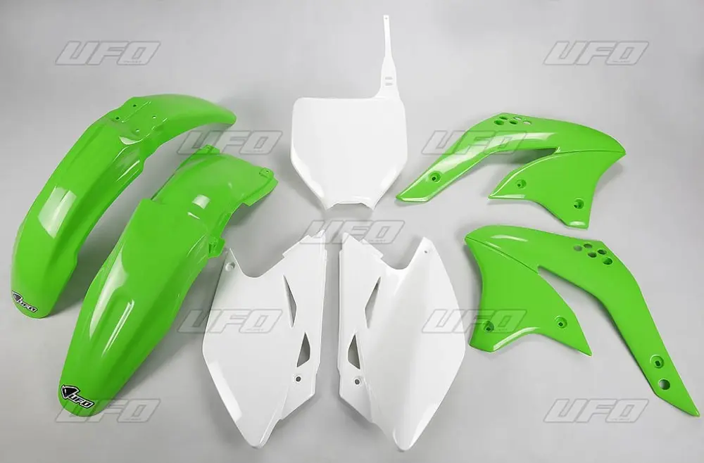 UFO kompletní sada plastů KAWASAKI KXF 450 08 barva OEM (zelená/bílá) (KA211E999) ( )