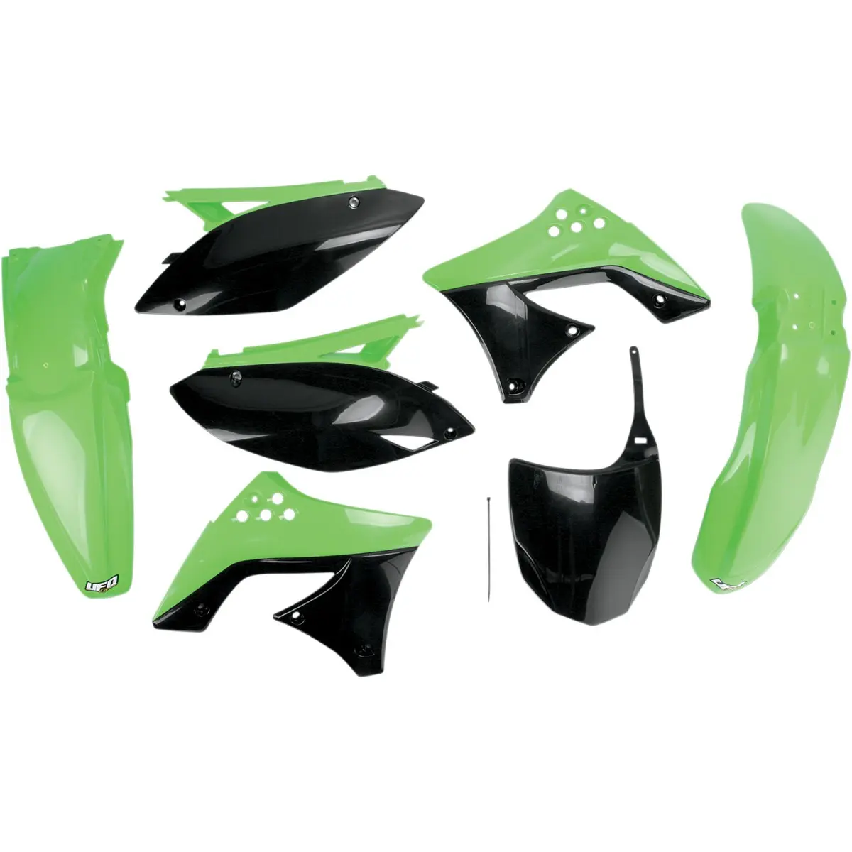 UFO kompletní sada plastů KAWASAKI KXF 250 09- 12 barva OEM (zelená/černá) (KA212E999) (UFO kompletní sada plastů KAWASAKI KXF 250 09- 12 barva OEM)