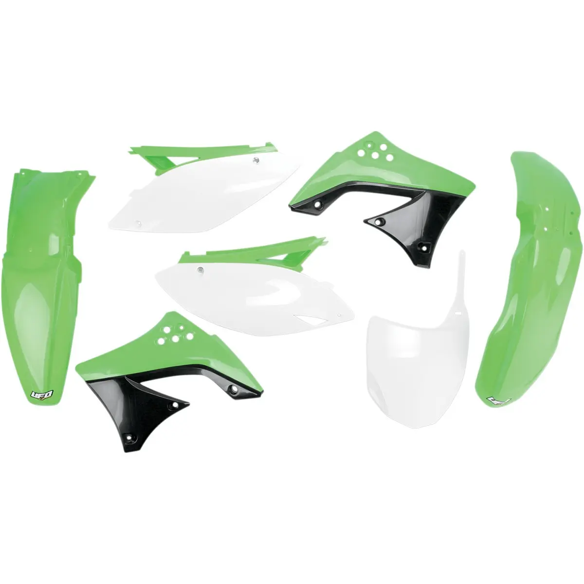 UFO kompletní sada plastů KAWASAKI KXF 450 09-11 barva OEM 09 (zelená/černá) (KA213E999) (UFO kompletní sada plastů KAWASAKI KXF 450 09-11 barva OEM)