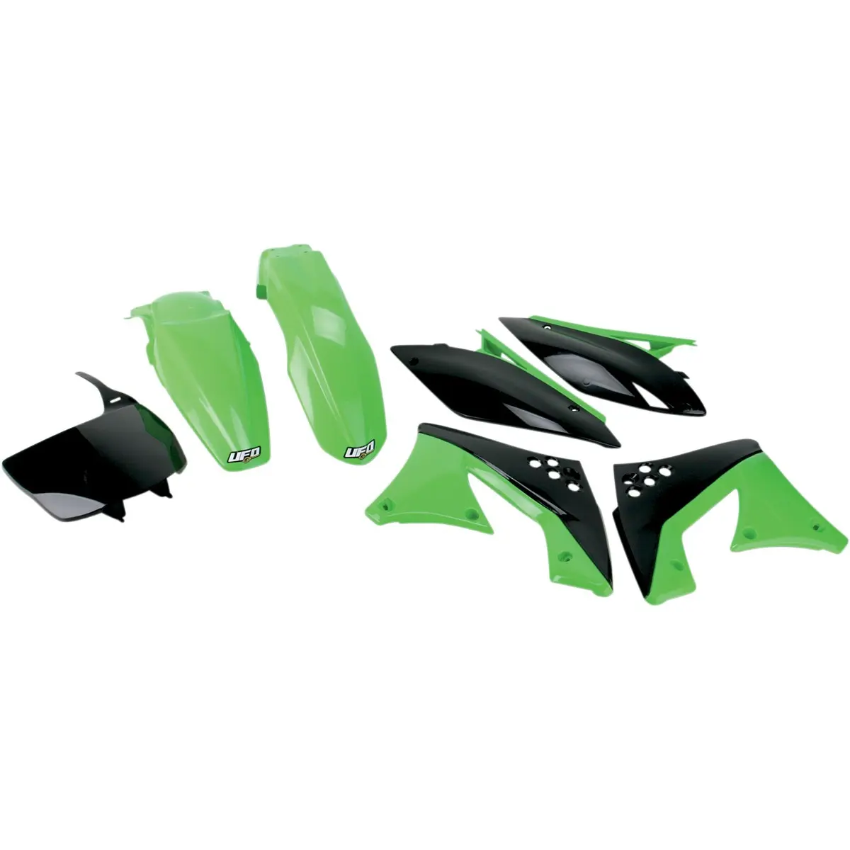 UFO kompletní sada plastů KAWASAKI KXF 250 10-11 barva OEM (zelená/černá) (KA215E999) (UFO kompletní sada plastů KAWASAKI KXF 250 10-11 barva OEM)