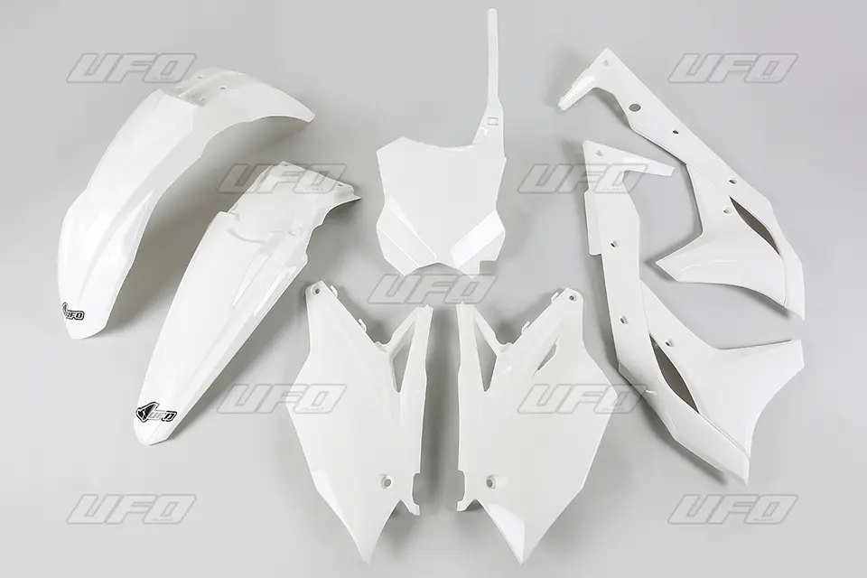 UFO kompletní sada plastů KAWASAKI KXF 250 17 barva bílá (KA224E047) (UFO kompletní sada plastů KAWASAKI KXF 250 17 barva bílá (KA224E047))
